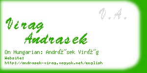 virag andrasek business card